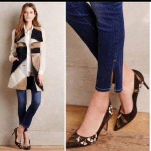 Pilcro and the Letterpress Anthropologie Stet Side Slit Skinny Ankle Jeans  28 - Picture 4 of 16